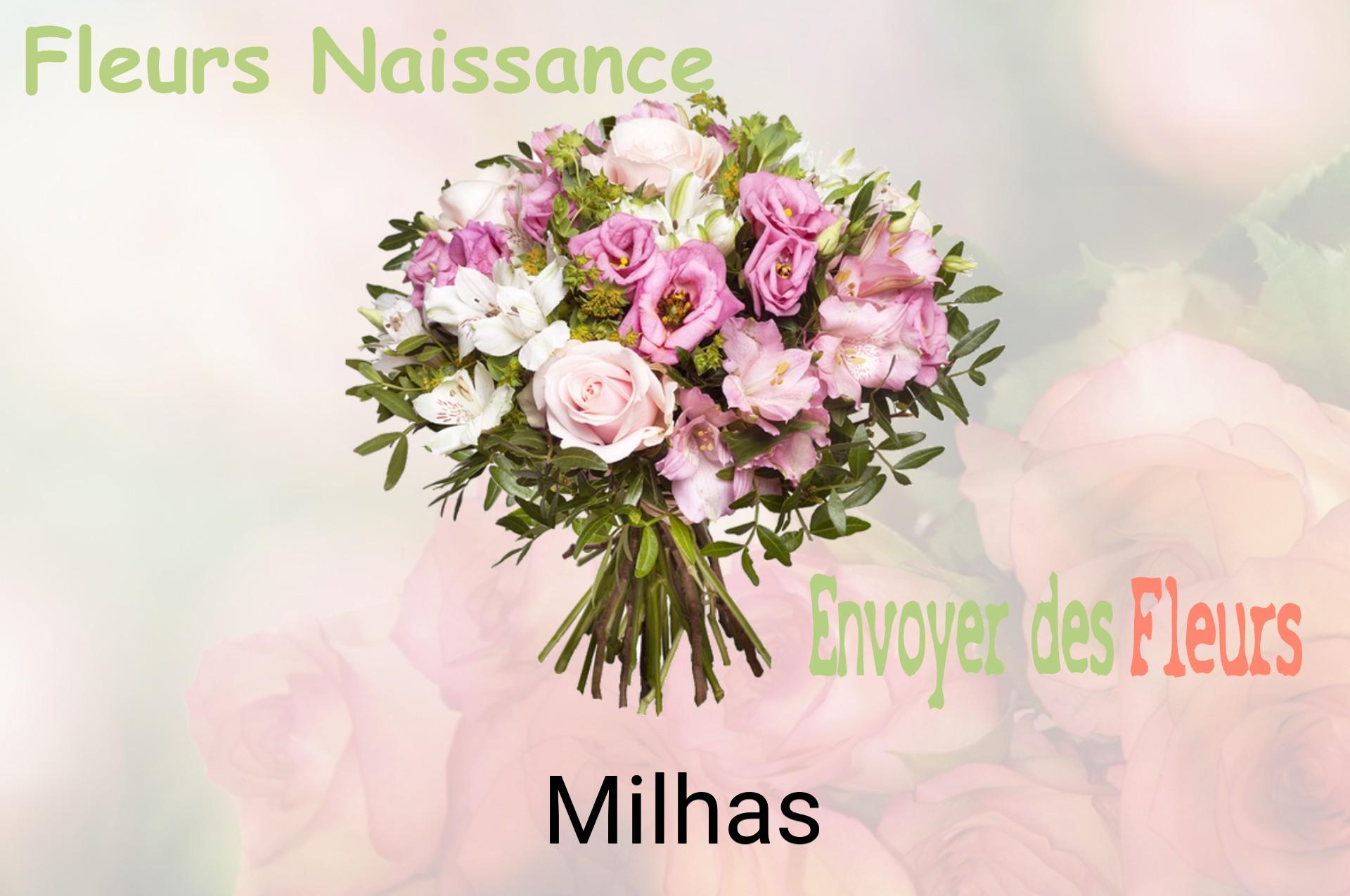 Bouquet de fleurs de naissance livré à Milhas