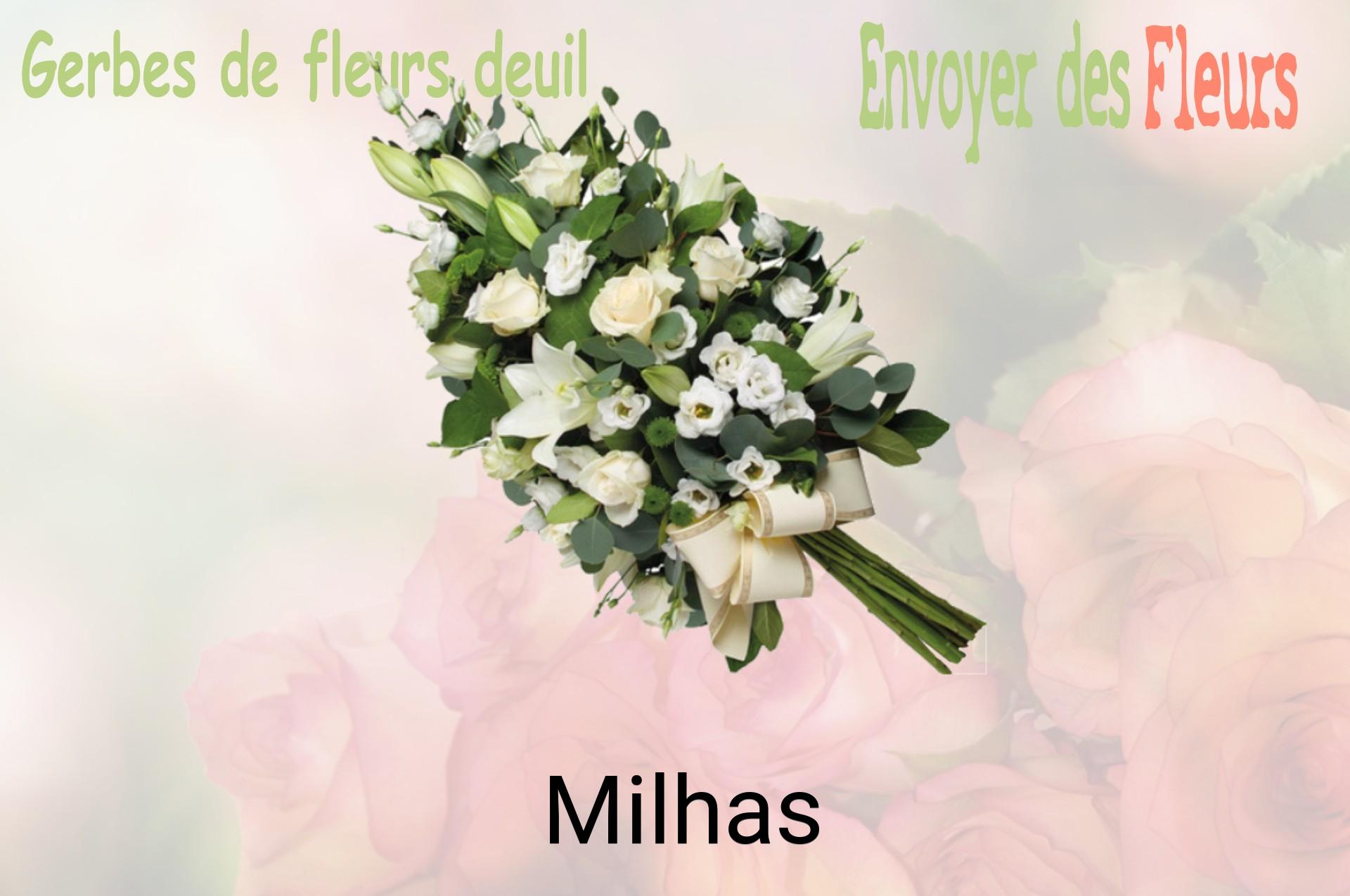 Gerbe de fleurs de deuil livrée à Milhas